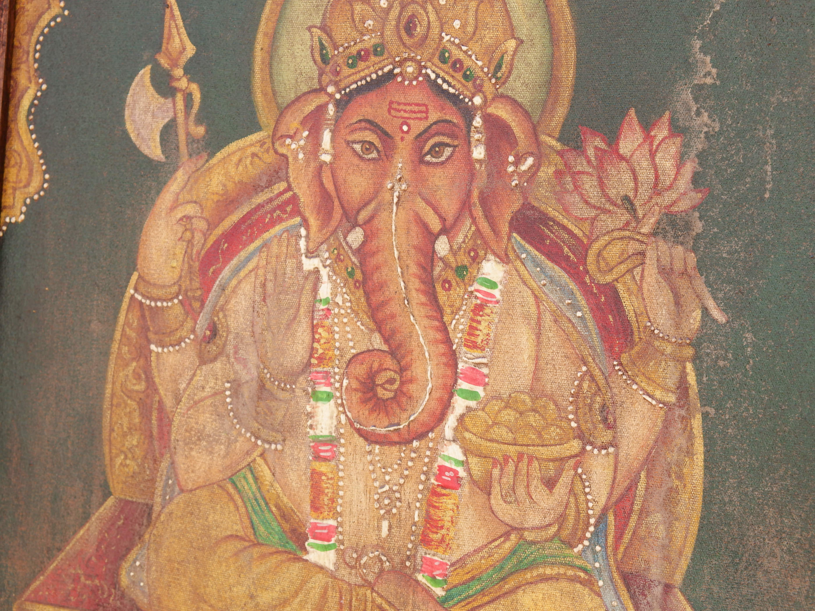 Quadro raffigurante ganesh. Pezzo unico.dimensioni 53x68 profondità 4 cm