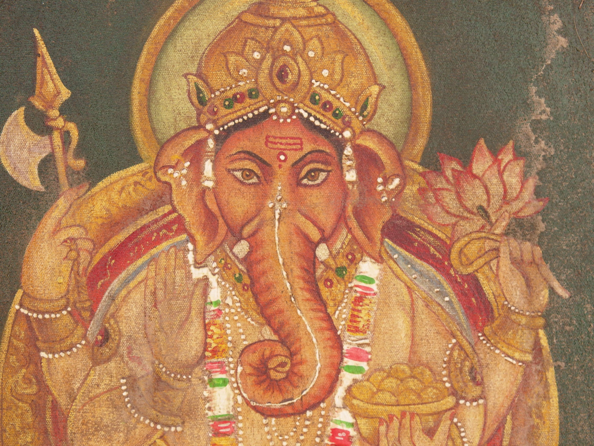 Quadro raffigurante ganesh. Pezzo unico.dimensioni 53x68 profondità 4 cm
