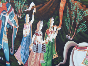 quadro indiano in tessuto dipinto con cornice in legno.  dimensioni 151x49 profondità 1cm   https://www.facebook.com/etnikobycrosato https://www.instagram.com/etnikobycrosato whatsapp 0039 3338778241 mail info@etniko.it cerca su etsy : etnikobycrosato