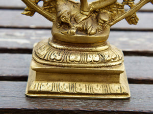  statuetta in lega di metalli raffigurante la divinità Siva o Shiva Nataraja peso 990 gr  dimensioni 16x5 h20cm