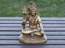 Carica l&#39;immagine nel visualizzatore di Gallery, statua indiana in bronzo raffigurante shiwa , shiva . peso 1600 gr misure 18 x 14 x 10 cm
