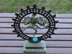 statua indiana in bronzo raffigurante shiwa , shiva .peso 1350 gr misure 24x19x6 cm