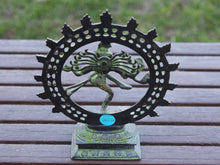 Carica l&#39;immagine nel visualizzatore di Gallery, statua indiana in bronzo raffigurante shiwa , shiva .peso 1350 gr misure 24x19x6 cm