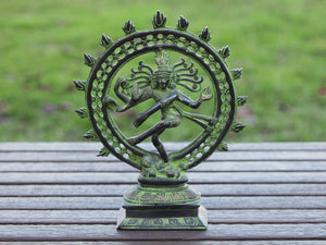 statua indiana in bronzo raffigurante shiwa , shiva .peso 1350 gr misure 24x19x6 cm