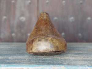 Stampo piede usato dai calzolai in India per creare scarpe. In legno di teak è ricavato da un unico tronco. Nella parte plantare ha un gancio per essere appeso.  Dimensioni 28x9 h10cm.