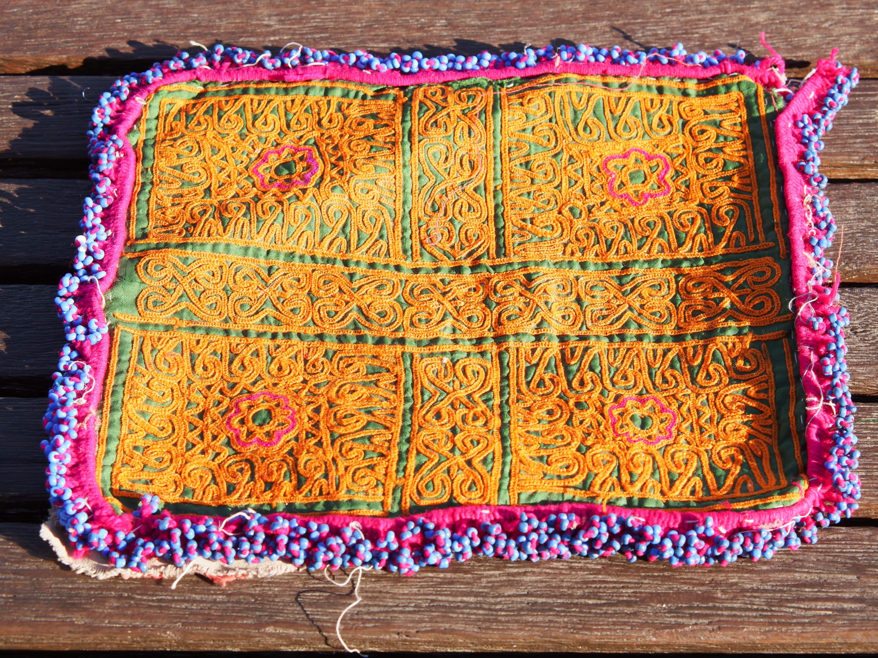 Tessuto Di Cotone Stampato A Blocchi Indiano Fatto A Mano E - Foto 3