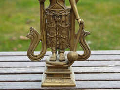 piedistallo della statuetta indiana in lega di metalli raffigurante vishnu Databile primi '900 
