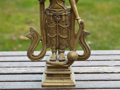 statuetta indiana in lega di metalli raffigurante vishnu Databile primi '90013x7 h32 cm peso 2260 gr 
